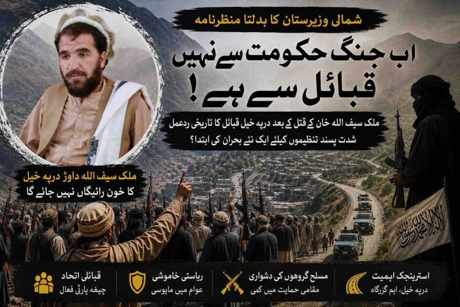 شمالی وزیرستان کا بدلتا منظرنامہ؛ تحریر: ناصر داوڑ ملک سیف اللہ خان کے قتل نے کیا شدت پسندوں اور قبائل کے درمیان ایک نئے تصادم کی بنیاد رکھ دی ہے؟ تحریر: ناصر داوڑ شمالی وزیرستان کی فضا ایک بار پھر بارود کی بو سے بھری ہوئی ہے، مگر اس بار اس دھوئیں میں صرف ایک قتل کی تلخی نہیں، بلکہ ایک ممکنہ بڑی تبدیلی کے آثار بھی چھپے ہوئے ہیں۔ درپہ خیل سے تعلق رکھنے والے معروف قبائلی رہنما ملک سیف اللہ خان داوڑ کے قتل نے بظاہر ایک اور خونچکاں واقعے کی صورت اختیار کی، لیکن اس کے فوراً بعد سامنے آنے والا قبائلی ردعمل اس بات کا اشارہ دے رہا ہے کہ وزیرستان میں طاقت کا وہ غیر مرئی توازن، جو برسوں سے بندوق بردار گروہوں کے حق میں جھکا ہوا تھا، اب شاید پہلی بار اندر سے ہلنا شروع ہو گیا ہے۔ گزشتہ دو دہائیوں کے دوران شمالی وزیرستان مسلسل ایسی قوتوں کے درمیان پھنسا رہا ہے جن میں ایک طرف ریاستی ادارے تھے اور دوسری طرف مختلف ناموں، دھڑوں اور بیانیوں کے ساتھ موجود شدت پسند تنظیمیں۔ اس طویل کشمکش میں سب سے زیادہ قیمت مقامی آبادی نے ادا کی۔ ان کے گھر اجڑے، بازار سنسان ہوئے، کاروبار تباہ ہوئے، خاندان بے گھر ہوئے اور سینکڑوں نہیں ہزاروں لوگ خاموش قبروں میں اتر گئے۔ لیکن اس سارے عرصے میں ایک بات نمایاں رہی: عام قبائل خوف، مجبوری، مصلحت یا کسی حد تک سماجی پیچیدگیوں کے باعث براہِ راست اس جنگ کا منظم فریق نہ بن سکے۔ یوں شمالی وزیرستان میں ایک غیر اعلانیہ سماجی معاہدہ وجود میں آ گیا تھا، ریاست کی موجودگی محدود، شدت پسندوں کی نقل و حرکت آزاد، اور عوام کی خاموشی کو بقا کی قیمت کے طور پر قبول کر لیا گیا۔ ملک سیف اللہ خان کا قتل اسی معاہدے پر پہلی کھلی ضرب محسوس ہوتا ہے۔ وزیرستان میں کسی شخصیت کا قتل نئی خبر نہیں۔ یہاں خون کی سرخیاں اکثر اگلے دن کسی نئے سانحے کے نیچے دب جاتی ہیں۔ مگر بعض اموات محض عدد نہیں ہوتیں، وہ پورے معاشرے کے اعصاب کو چھو لیتی ہیں۔ ملک سیف اللہ خان انہی شخصیات میں شمار ہوتے تھے جن کی حیثیت صرف ایک فرد یا خاندان کے سربراہ کی نہیں بلکہ مقامی سماجی تانے بانے میں ایک بااثر قبائلی ستون کی تھی۔ جب انہیں مقامی و افغانی شدت پسندوں نے نشانہ بنایا تو ابتدائی طور پر یہ بھی ایک اور ٹارگٹ کلنگ محسوس ہوئی۔ مگر چند گھنٹوں کے اندر درپہ خیل قبیلے کی جانب سے روایتی چیغہ، مساجد سے اعلانات، گھروں سے اسلحہ اٹھا کر نکلتے نوجوان، اور قاتلوں کے تعاقب میں قبائلی پیش قدمی نے واضح کر دیا کہ یہ معاملہ صرف جنازے تک محدود نہیں رہے گا۔ وزیرستان کے قبائلی معاشرے میں ایسے مواقع صرف غم پیدا نہیں کرتے، بلکہ اجتماعی وقار کے دفاع کا سوال بن جاتے ہیں۔ جب ایک قبیلہ یہ محسوس کرے کہ اس کے بااثر فرد کو بے خوفی سے قتل کیا گیا ہے اور قاتل بدستور محفوظ ہیں، تو یہ احساس صرف دکھ نہیں بلکہ کمزوری کے تاثر کو بھی جنم دیتا ہے۔ قبائلی سماج میں کمزور دکھائی دینا کبھی محض نفسیاتی مسئلہ نہیں ہوتا، یہ مستقبل کی مزید یلغاروں کی دعوت بن جاتا ہے۔ اسی لئے درپہ خیل نے ردعمل دیا، اور غیر معمولی شدت کے ساتھ دیا۔ یہ ردعمل اس لحاظ سے اہم ہے کہ شمالی وزیرستان میں برسوں سے مسلح تنظیموں کی کارروائیوں کے بعد مقامی آبادی عمومی طور پر خوفزدہ خاموشی اختیار کرتی رہی ہے۔ جنازے اٹھتے تھے، تعزیتیں ہوتیں، چند روز بعد زندگی پھر اسی بے یقینی میں داخل ہو جاتی تھی۔ اس بار مگر جنازے کے ساتھ بندوق بھی اٹھی، اور سوگ کے ساتھ تعاقب بھی۔ یہ تبدیلی محض جذباتی نہیں؛ اس کے پیچھے ایک طویل اجتماعی تھکن کارفرما دکھائی دیتی ہے۔ جب کسی معاشرے کو مسلسل غیر محفوظ رکھا جائے، جب ریاست تحفظ نہ دے سکے، جب مقامی ثالثی قاتلوں کو بچا لینے کی روایت بن جائے، اور جب ہر نیا قتل پچھلے زخموں کو تازہ کرے، تو پھر ایک وقت ایسا آتا ہے جب خاموشی اپنی افادیت کھو دیتی ہے۔ شمالی وزیرستان شاید اسی نفسیاتی موڑ پر پہنچتا دکھائی دے رہا ہے۔ یہ سمجھنا ضروری ہے کہ کسی بھی مسلح تنظیم کی طاقت صرف بندوق میں نہیں ہوتی۔ اس کی اصل طاقت اس مقامی ماحول میں پوشیدہ ہوتی ہے جو اسے یا تو برداشت کرتا ہے، یا خوف سے خاموش رہتا ہے، یا کم از کم اس کے خلاف متحد نہیں ہوتا۔ غیر ریاستی قوتیں اسی سماجی خلاء میں سانس لیتی ہیں۔ لیکن جب مقامی سماج خود کو براہِ راست خطرے میں محسوس کرنے لگے تو یہی خاموش ماحول مزاحم فضا میں تبدیل ہونا شروع ہو جاتا ہے۔ درپہ خیل قبیلہ محض ایک آبادی نہیں بلکہ شمالی وزیرستان کے اہم جغرافیائی راستوں میں واقع ایک بااثر قبائلی اکائی ہے۔ میرانشاہ سے دتہ خیل اور میرعلی کی جانب جانے والی آمد و رفت، مقامی رسائی، زمینی روابط اور غیر رسمی نقل و حرکت میں اس علاقے کی اہمیت غیر معمولی ہے۔ اگر ایسے علاقے کے لوگ مستقل دشمنی کے احساس میں داخل ہو جائیں تو مسلح گروہوں کیلئے محفوظ گزرگاہیں رفتہ رفتہ غیر محفوظ ہو جاتی ہیں۔ یہی وہ نکتہ ہے جہاں ایک انفرادی قتل، اسٹریٹیجک بحران میں بدل سکتا ہے۔ اس تمام ہنگامے کے دوران سب سے نمایاں چیز ریاست کی خاموشی رہی۔ جب ایک طرف مسلح شدت پسند سڑکوں پر ناکہ بندیاں قائم کر رہے تھے، درپہ خیل سے تعلق رکھنے والے افراد کو یرغمال بنا رہے تھے، اور دوسری طرف قبائلی تعاقب جاری تھا، سرکاری مشینری کی عدم فعالیت نے یہ سوال مزید گہرا کر دیا کہ آیا شمالی وزیرستان میں ریاست واقعی واحد مقتدر قوت ہے بھی یا نہیں؟ ریاست کا خلا ہمیشہ صرف انتظامی کمزوری نہیں ہوتا، یہ طاقت کے متبادل مراکز کو جواز دیتا ہے۔ جب عوام دیکھتے ہیں کہ ان کی جان و مال کے تحفظ کا کوئی مؤثر ادارہ موجود نہیں، تو وہ انصاف اور دفاع دونوں کیلئے اپنی روایتی بندوق کی طرف لوٹتے ہیں۔ یہی صورتحال کسی خطے کو منظم قانون سے نکال کر غیر منظم طاقت کے دائرے میں دھکیل دیتی ہے۔ ذرائع کے مطابق جب درپہ خیل قبائل نے شدت پسند عناصر کو محاصرے میں لے لیا تھا اور تصادم فیصلہ کن مرحلے میں داخل ہو رہا تھا، اسی دوران بعض مقامی مشران اور مذہبی شخصیات نے مداخلت کر کے سیز فائر کرایا اور محصور افراد کو نکلنے کا راستہ ملا، یا دیا گیا۔ بظاہر یہ اقدام مزید خونریزی روکنے کیلئے تھا، مگر ایسے ہر سیز فائر کے ساتھ ایک خطرہ جڑا ہوتا ہے، مسئلہ ختم نہیں ہوتا، صرف مؤخر ہوتا ہے۔ قاتل بچ جائیں تو مقتول کے ورثا کے دل میں انصاف نہیں بلکہ ادھورا حساب باقی رہتا ہے۔ یہی ادھورا حساب بعد میں زیادہ تلخ دشمنی بن کر ابھرتا ہے۔ شمالی وزیرستان کی موجودہ صورتحال کو محض ایک مقامی جھڑپ سمجھ لینا شاید حقیقت سے آنکھیں چرانے کے مترادف ہوگا۔ اصل سوال یہ ہے کہ کیا شدت پسند تنظیموں کی بندوق کا رخ اب ریاست سے زیادہ مقامی سماج کی طرف مڑ رہا ہے؟ اور اگر ہاں، تو کیا مقامی سماج اس کے جواب میں منظم مزاحمت کی طرف بڑھے گا؟ تاریخ بتاتی ہے کہ وزیرستان میں بیرونی قوتوں، ریاستی لشکروں اور مسلح تحریکوں نے ہمیشہ اس وقت مشکلات کا سامنا کیا جب مقامی قبائل نے اجتماعی طور پر اپنے مفاد اور بقا کے سوال پر صف بندی کی۔ ابھی یہ کہنا قبل از وقت ہوگا کہ درپہ خیل کا ردعمل ایک ہمہ گیر قبائلی بیداری کا نقطۂ آغاز ہے، مگر یہ ضرور کہا جا سکتا ہے کہ یہ واقعہ اس خاموش لاوے کی پہلی دراڑ ہے جو برسوں سے وزیرستان کے نیچے پک رہا تھا۔ کل تک یہی زمین شدت پسندوں کیلئے محفوظ پناہ گاہ، خاموش راہداری اور نفسیاتی برتری کی علامت تھی۔ اگر مقامی قبائل کے صبر کا بند اسی طرح ٹوٹنا شروع ہو گیا تو یہی زمین ان کیلئے سب سے دشوار میدان بھی بن سکتی ہے۔ اور شاید شمالی وزیرستان اب اسی امتحان کے دہانے پر کھڑا ہے۔