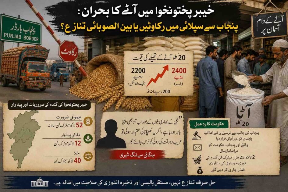 خیبر پختونخوا میں آٹے کا بحران: پنجاب سے سپلائی میں رکاوٹیں یا بین الصوبائی تنازع؟