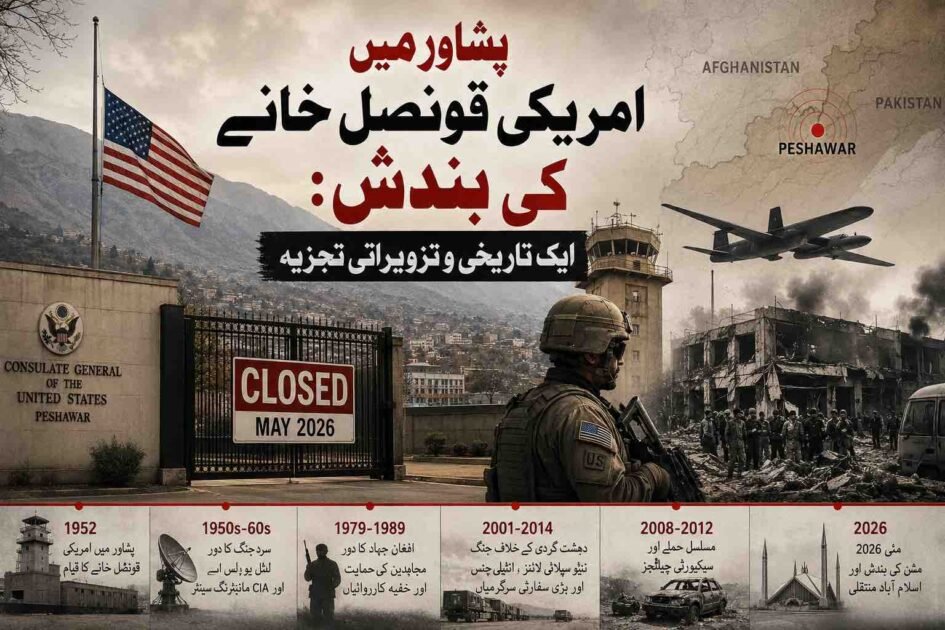 پشاور میں امریکی قونصل خانے کی بندش: ایک تاریخی و تزویراتی تجزیہ دی خیبرٹائمز خصوصی رپورٹ مئی 2026 کی ایک خاموش صبح پشاور میں امریکی پرچم کا باقاعدہ طور پر اتارا جانا محض ایک دفتری منتقلی نہیں ہے، بلکہ یہ پاکستان اور افغانستان کے سرحدی خطے میں امریکی اثر و رسوخ کے ایک ایسے طویل اور ہنگامہ خیز باب کا خاتمہ ہے جو سات دہائیوں پر محیط تھا۔ امریکی محکمہ خارجہ کا یہ فیصلہ کہ پشاور سے تمام سفارتی امور اسلام آباد منتقل کر دئے جائیں، ڈونلڈ ٹرمپ کے دوسرے صدارتی دور میں کسی بھی بیرونِ ملک امریکی مشن کی پہلی مستقل بندش کے طور پر دیکھا جا رہا ہے۔ اگرچہ واشنگٹن کی جانب سے اس فیصلے کا بظاہر سبب بجٹ میں کٹوتی اور سیکیورٹی خدشات بتائے گئے ہیں، لیکن اس کے پیچھے چھپی تزویراتی وجوہات اس ڈھانچے کی مکمل تحلیل کی طرف اشارہ کرتی ہیں جس نے سرد جنگ سے لے کر دہشت گردی کے خلاف جنگ تک واشنگٹن کے لئے ہراول دستے کا کام کیا تھا۔ اب نئی ٹیکنالوجی اور بدلی ہوئی عالمی ترجیحات نے پشاور میں فزیکل موجودگی کی ضرورت کو پسِ پشت ڈال دیا ہے۔ اس کہانی کی جڑیں 1952 میں پیوست ہیں جب پشاور میں پہلی بار امریکی قونصل خانے کی بنیاد رکھی گئی۔ وہ دور سرد جنگ کا تھا اور پشاور کی جغرافیائی حیثیت اسے کمیونزم کے خلاف ایک بہترین واچ ٹاور بناتی تھی۔ پشاور محض ایک سفارتی دفتر نہیں تھا بلکہ واشنگٹن کی خارجہ پالیسی کا وہ حساس مہرہ تھا جہاں سے سوویت یونین اور وسطی ایشیا کی فوجی نقل و حرکت پر نظر رکھی جا سکتی تھی۔ اسی مقصد کے لئے پشاور ایئر اسٹیشن یا (بڈھ بیر اڈہ) قائم کیا گیا، جسے امریکی خفیہ ایجنسی سی آئی اے کا ایک انتہائی حساس مانیٹرنگ مرکز مانا جاتا تھا۔ اس دور میں اسے لٹل یو ایس اے کہا جاتا تھا، جہاں سینکڑوں امریکی اہلکار ایک خود کفیل بستی کی طرح رہتے تھے۔ یہ وہی مقام تھا جہاں سے اڑنے والے امریکی یو ٹو (U-2) جاسوس طیارے کو سوویت یونین نے مار گرایا، جس کے بعد دنیا نے وہ منظر بھی دیکھا جب سوویت رہنما نکیتا خروشیف نے پشاور کے گرد نقشے پر سرخ لکیر کھینچ کر اسے تباہ کرنے کی دھمکی دی تھی۔ پشاور قونصل خانے کی تاریخ کا سب سے متحرک اور ہنگامہ خیز دور افغان جنگوں کے دوران سامنے آیا۔ اسی قونصل خانے نے 1979 سے 1989 کے دوران افغان مزاحمت کے اعصابی مرکز کے طور پر کام کیا۔ سی آئی اے اور امریکی اسٹیٹ ڈیپارٹمنٹ کے اہلکار اسی عمارت سے افغان مجاہدین اور پاکستانی حکام کے ساتھ رابطے میں رہتے تھے۔ اسی دور میں بڈھ بیر کے مقام پر وہ خونی معرکہ بھی پیش آیا جس میں قید سوویت اور افغان فوجیوں نے مسلح بغاوت کی اور پورا اسلحہ خانہ دھماکے سے اڑ گیا۔ نائن الیون کے بعد جب امریکہ ایک بار پھر اس خطے میں جنگ کے لیے اترا تو پشاور قونصل خانہ ایک بار پھر عالمی توجہ کا مرکز بن گیا۔ یہ تورخم بارڈر کے راستے نیٹو سپلائی لائنز کو محفوظ بنانے اور قبائلی علاقوں میں جاری عسکری کارروائیوں کی نگرانی کا سب سے بڑا لاجسٹک اور انٹیلی جنس مرکز بن کر ابھرا۔ لیکن اس تزویراتی اہمیت کی ایک بھاری قیمت سیکیورٹی کی صورت میں چکانی پڑی۔ پشاور میں امریکی سفارت کاروں پر ہونے والے حملے محض اتفاق نہیں تھے بلکہ ایک منظم مہم کا حصہ تھے۔ اگست 2008 میں جب مسلح افراد نے یونیورسٹی ٹاؤن میں قونصل جنرل لِن ٹریسی کی گاڑی کو گھیر کر اندھا دھند فائرنگ کی، تو یہ اس بات کا اشارہ تھا کہ اب شہر کے گنجان علاقوں میں امریکی اہلکار محفوظ نہیں رہے۔ اسی سال نومبر میں یو ایس ایڈ کے ڈائریکٹر اسٹیفن وینس کو ان کے ڈرائیور سمیت قتل کر دیا گیا۔ اپریل 2010 میں پشاور نے وہ ہولناک دن دیکھا جب پانچ خودکش حملہ آوروں نے بارود سے بھری گاڑی اور راکٹوں کے ساتھ قونصل خانے کی عمارت پر دھاوا بول دیا۔ اس حملے میں 50 سے زائد افراد جاں بحق ہوئے اور قونصل خانے کا دفاعی ڈھانچہ بری طرح لرز گیا۔ اس کے بعد بھی 2011 اور 2012 میں موٹر سائیکل بموں اور مارٹر شیلز کے ذریعے مسلسل حملے جاری رہے، جس نے واشنگٹن کو یہ باور کرا دیا کہ پشاور کے شہری علاقے میں سفارتی عملے کی موجودگی اب ایک ناقابلِ برداشت رسک ہے۔ یونیورسٹی ٹاؤن کا علاقہ برسوں تک ان خفیہ سرگرمیوں کا اصل گڑھ بنا رہا۔ چونکہ قونصل خانے کی مرکزی عمارت چھوٹی تھی، اس لئے امریکی عملے کی رہائش اور ترقیاتی سرگرمیوں کو یونیورسٹی ٹاؤن کے وسیع مکانات اور ولاز میں منتقل کر دیا گیا تھا۔ یہ ولاز بظاہر عام رہائشی مکانات لگتے تھے لیکن ان کے اندر کا نظام انتہائی پیچیدہ اور دنیا کی نظروں سے اوجھل تھا۔ یہاں سی آئی اے کے اہلکار اور نجی سیکیورٹی فرمز کے کارندے مشکوک افراد کی نگرانی اور معلومات کا تبادلہ کرتے تھے۔ اسی نیٹ ورک کا ایک حصہ ریمنڈ ڈیوس جیسے متنازع کرداروں سے بھی جڑا تھا جن کے ان خفیہ کمپاؤنڈز سے روابط اکثر مقامی مقتدر حلقوں کے لئے شک کا باعث بنتے رہے۔ یو ایس ایڈ اور مختلف این جی اوز کی آڑ میں ہونے والے انٹیلی جنس روابط نے پشاور کے سماجی ڈھانچے پر بھی گہرے اثرات مرتب کئے۔ اب سوال یہ پیدا ہوتا ہے کہ مئی 2026 میں اس مشن کو بند کرنے کا حتمی فیصلہ کیوں کیا گیا؟ اس کی بڑی وجہ بدلتی ہوئی امریکی ترجیحات ہیں۔ افغانستان سے انخلا کے بعد اب واشنگٹن کو پشاور میں اس قدر بڑے اور مہنگے مشن کی ضرورت نہیں رہی۔ مزید برآں، ٹرمپ انتظامیہ نے امریکی وفاقی اداروں میں بڑے پیمانے پر کٹوتیوں کا جو پروگرام شروع کیا ہے، اس کے تحت پشاور جیسے ریموٹ مشنز کا جواز ختم ہو گیا ہے۔ سرکاری اعداد و شمار کے مطابق، اس بندش سے امریکی خزانے کو سالانہ تقریباً 7.5 ملین ڈالر کی بچت ہوگی۔ اس کے علاوہ، حالیہ مہینوں میں ایران کے ساتھ بڑھتی ہوئی علاقائی کشیدگی اور کراچی میں امریکی مشن پر ہونے والے حملوں نے سیکیورٹی صورتحال کو مزید پیچیدہ بنا دیا ہے، جس نے پشاور قونصل خانے کو بند کرنے کے عمل میں تیزی پیدا کر دی ہے۔ پشاور میں فزیکل موجودگی کے خاتمے کا مطلب ہرگز یہ نہیں کہ امریکہ اس خطے سے مکمل طور پر لاتعلق ہو رہا ہے۔ اب امریکہ کی دلچسپی کا محور بوٹس آن گراؤنڈ کے بجائے ڈیجیٹل اور سیٹلائٹ مانیٹرنگ پر منتقل ہو چکا ہے۔ واشنگٹن اب جدید ترین فضائی نگرانی اور سیٹلائٹ ٹیکنالوجی کے ذریعے وہی مقاصد حاصل کر رہا ہے جو پہلے پشاور میں بیٹھ کر حاصل کئے جاتے تھے۔ اس فیصلے کا ایک فائدہ یہ بھی ہوگا کہ عسکریت پسندوں کے لئے اب کوئی آسان اور فزیکل امریکی ہدف باقی نہیں رہے گا، جس سے پاکستان کے سیکیورٹی اداروں پر دباؤ میں کمی آئے گی۔ خلاصہ کلام یہ ہے کہ پشاور میں امریکی قونصل خانے کی یہ تاریخی بندش پاکستان اور افغانستان کے خطے میں امریکہ کے اس روایتی فرنٹ لائن اسٹیٹ والے کردار کے باقاعدہ خاتمے کا اعلان ہے۔ یہ اس بات کی علامت ہے کہ امریکہ اب اس خطے کو ماضی کی طرح جنگی مہم جوئی کے بجائے ایک انتہائی محدود اور دور رس سفارتی نظر سے دیکھنا چاہتا ہے۔پاکستان اور بالخصوص پشاور کے لئے یہ ایک بڑی نفسیاتی اور سیاسی تبدیلی ہے۔ وار آن ٹیرر اور افغان جہاد کے دوران پشاور جو عالمی سرگرمیوں کا مرکز بنا ہوا تھا، اب اس فزیکل موجودگی کے ختم ہونے سے اس خطے کی وہ حیثیت بدل رہی ہے جسے بین الاقوامی میڈیا میں خطرناک ترین سرحد کہا جاتا تھا۔ یہ اس بات کی دستاویز ہے کہ اب امریکہ اس خطے کو براہِ راست مداخلت کے بجائے دور سے مانیٹر کرنا چاہتا ہے۔
