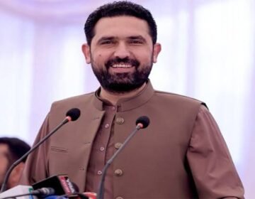 Khyber Pakhtunkhwa Chief Minister Sohail Afridi speaking at a grand Jirga against federal tax implementation in merged districts.