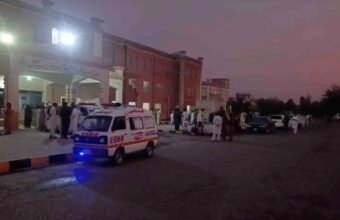 Security personnel at the Hangu check post following a militant attack and counter-operation.