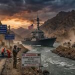 China Tajikistan highway construction site near Afghan border river under heavy security protection