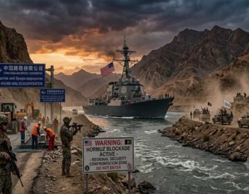 China Tajikistan highway construction site near Afghan border river under heavy security protection