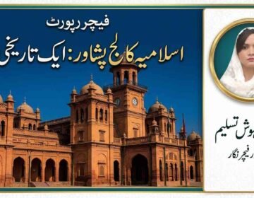 Alt Text: Labeled wide shot of the historic red-brick Islamia College Peshawar main building.