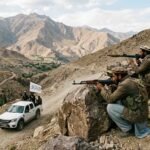 Armed anti-Taliban resistance fighters operating in Afghanistan's mountainous Badakhshan region.