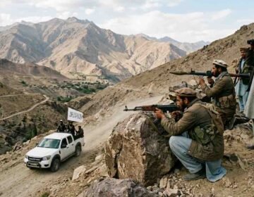 Armed anti-Taliban resistance fighters operating in Afghanistan's mountainous Badakhshan region.
