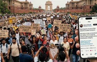 Bollywood actor Salman Khan expressing support for CJP student protest against paper leaks