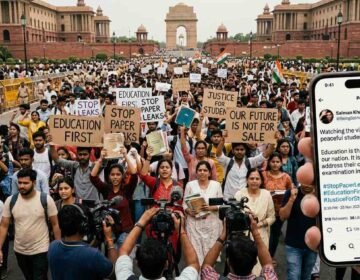 Bollywood actor Salman Khan expressing support for CJP student protest against paper leaks