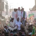 Khyber Pakhtunkhwa Chief Minister Sohail Afridi addressing supporters during a PTI street movement in Bannu