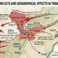 Map showing militant conflicts and geographical effects in Orakzai and Central Kurram involving TTP, Jamaat-ul-Ahrar and ISKP