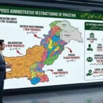 Conceptual illustration representing the reported proposal to divide Pakistan into 33 administrative provinces.