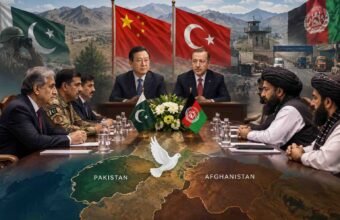 Illustrative image of China and Türkiye mediating talks between Pakistan and Afghanistan amid border tensions and security concerns