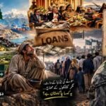 Editorial illustration showing Pakistan’s natural resources, including gold, copper, coal and emeralds, contrasted with rising debt, elite privileges, poverty and the financial burden on ordinary citizens and future generations.