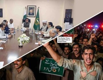 Government-opposition talks in Islamabad contrasted with agitated PTI workers demonstrating on the streets.